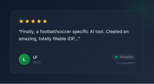 Coach feedback and testimonial about FootballGPT - review 2 of 5