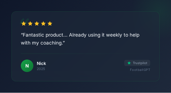 Coach feedback and testimonial about FootballGPT - review 4 of 5